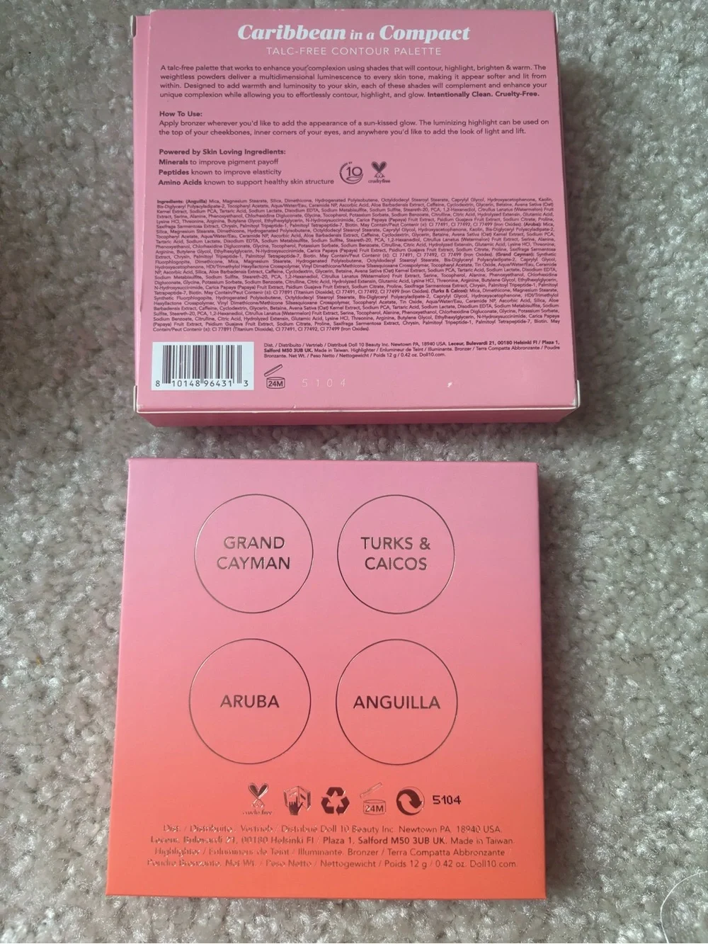 Doll 10 Caribbean in a Compact Bronzer & Highlight Palette - Pink